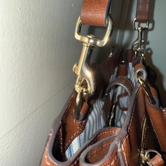 Dooney & Bourke Brown Leather Tote - Picture 8 of 16